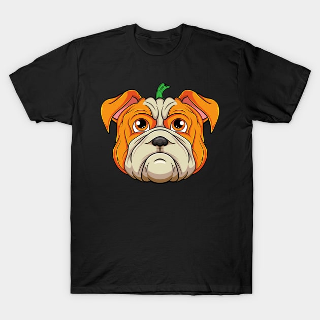 English Bulldog Pumpkin Head Halloween Costume T-Shirt by HCMGift